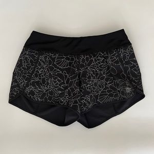 Athleta shorts with silver floral print